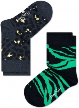 Happy Socks - 2-Pack panter en tijger maat 12-24 maanden