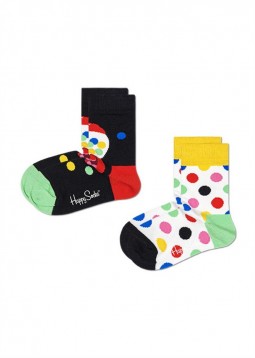Happy Socks - 2-Pack Kids Bubblegum Sock maat 12-24 maanden (KBUB02-9300)