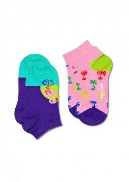 Happy Socks - 2-Pack Kids Flamingo Low Socks maat 7-9 jaar (KFLM02-3300)