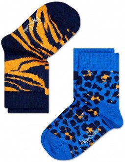 Happy Socks - 2-Pack panter en tijger maat 12-24 maanden
