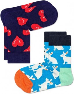 Happy Socks - 2-Pack Smiley Heart maat 12-24 maanden (KSMH02-6500)