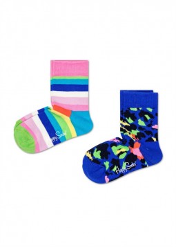 Happy Socks - 2-Pack Stripe Socks maat 12-24 maanden (KSTR02-3000)