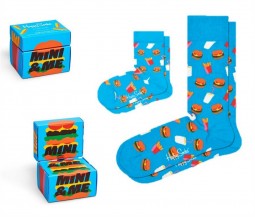 Happy Socks - Burgers Soks Gift Set Mini Me maat 36-40 en 0-12 maanden (XKMIM02-6000)